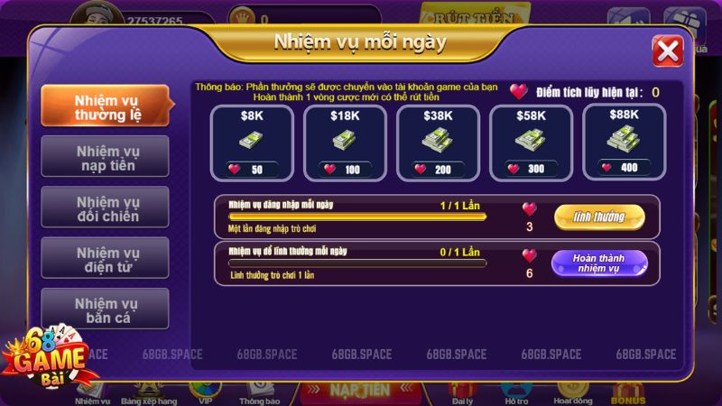 Review hệ thống VIP tại 68 Game Bài: Đặc quyền cho "Đại gia" 2 Đăng ký 68 game bài